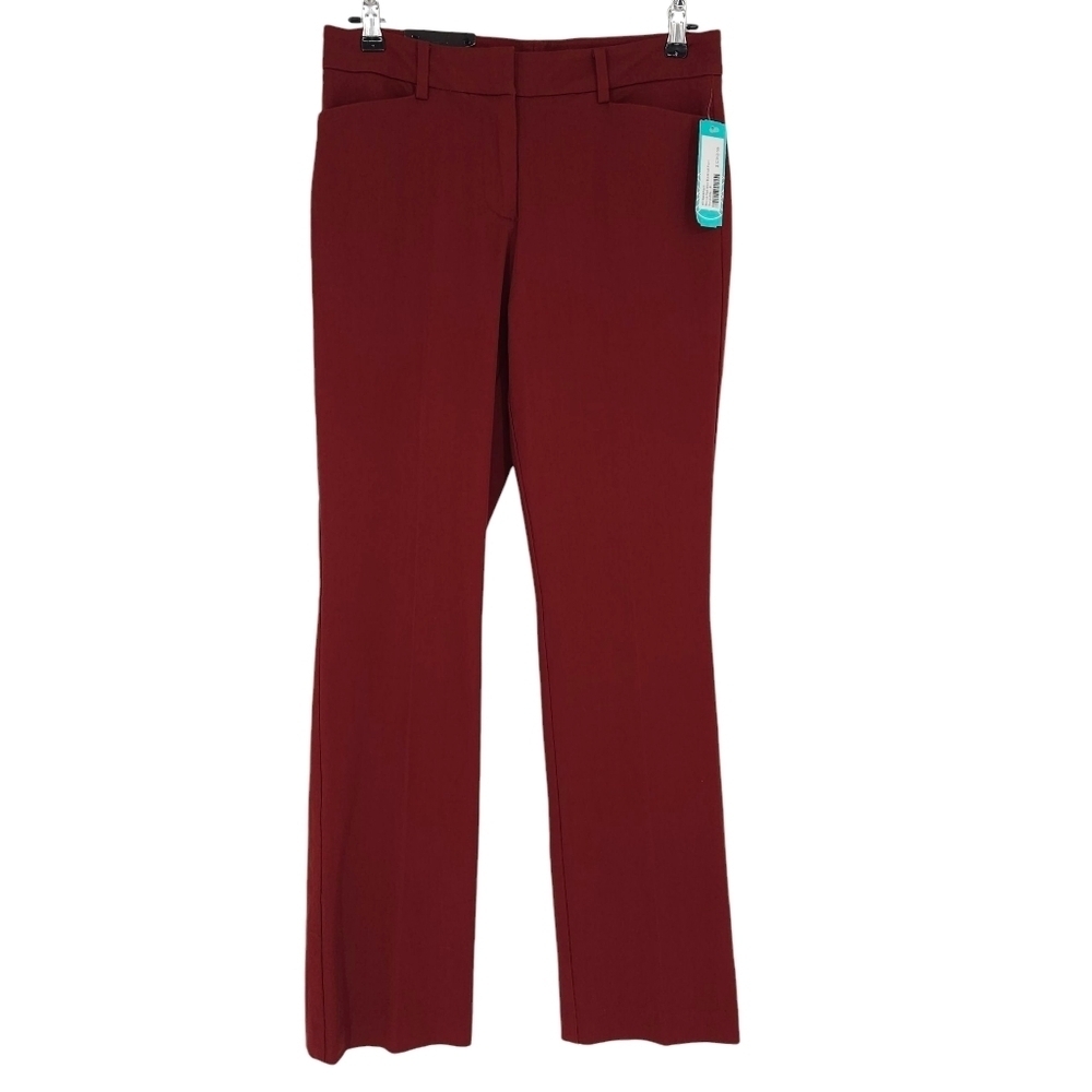 41 Hawthorn Straight Becca Bootcut Dress Pants Burgundy Mid Rise Trousers 4